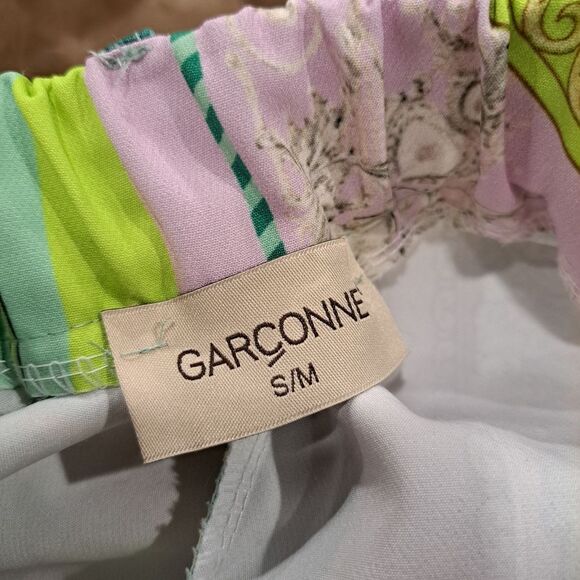 Garconne Multicolor Loose Fit Shorts Antique French Victorian Print, size S/M - Picture 7 of 13